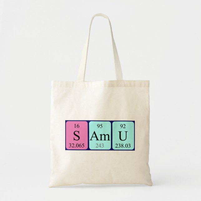 Bolsa Tote Samu periodic table name tote bag (Frente)