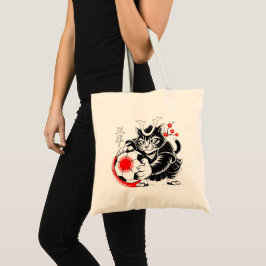 Bolsa Tote Samurai Cat Soccer For Shopping & Everyday use