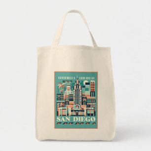 Bolsa Tote San Diego California Art Deco