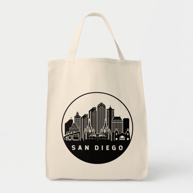 Bolsa Tote San Diego California Skyline (Frente)