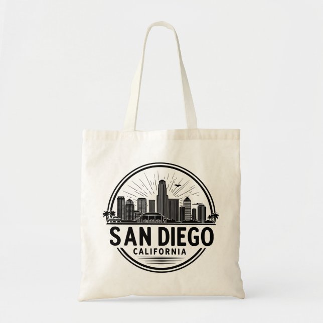 Bolsa Tote San Diego California Skyline (Frente)