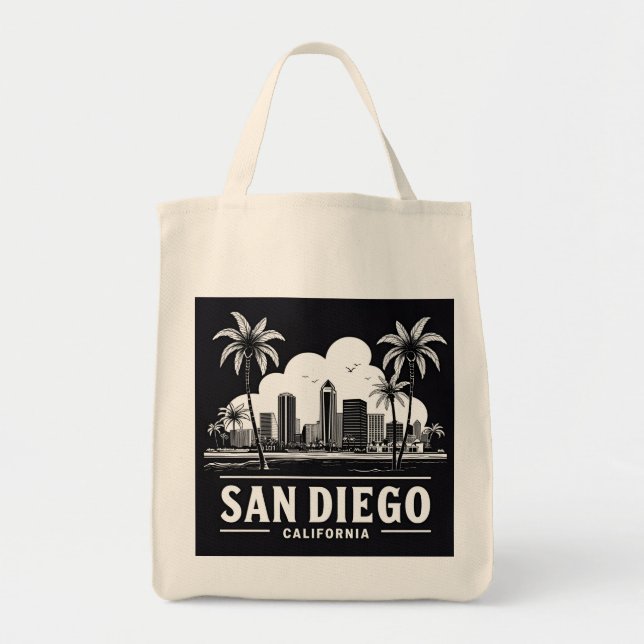 Bolsa Tote San Diego California Skyline (Frente)