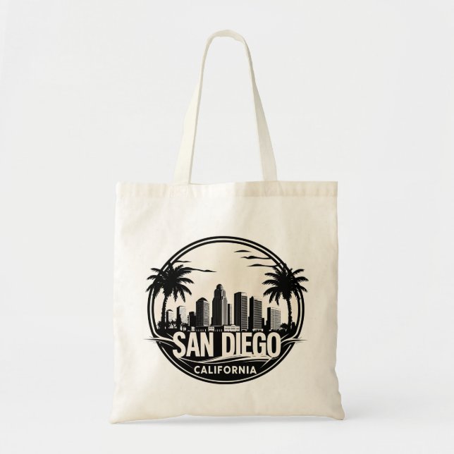 Bolsa Tote San Diego California Skyline (Frente)