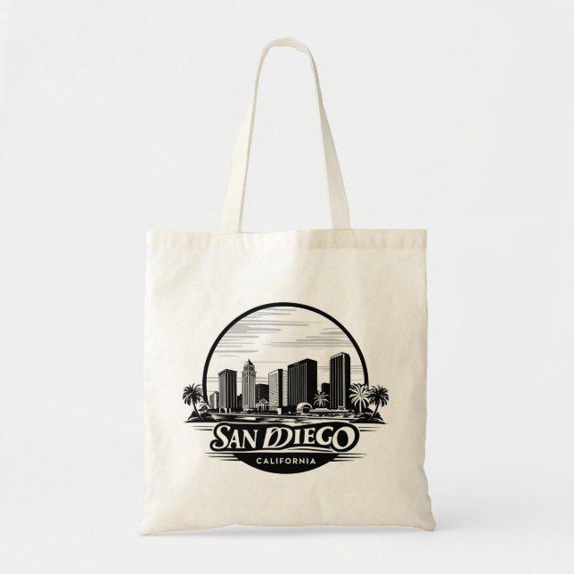 Bolsa Tote San Diego California Skyline (Frente)