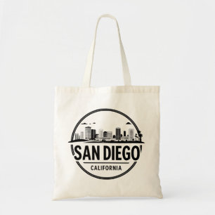 Bolsa Tote San Diego California Skyline-Modern Cityscape Art
