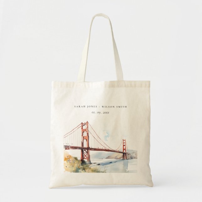 Bolsa Tote San Francisco Golden Gate Bridge Landscape Wedding (Frente)