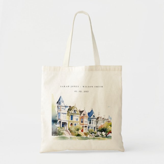 Bolsa Tote San Francisco Painted Ladies Landscape Wedding (Frente)