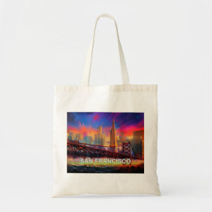 Bolsa Tote San Francisco Skyline Abstrato Art