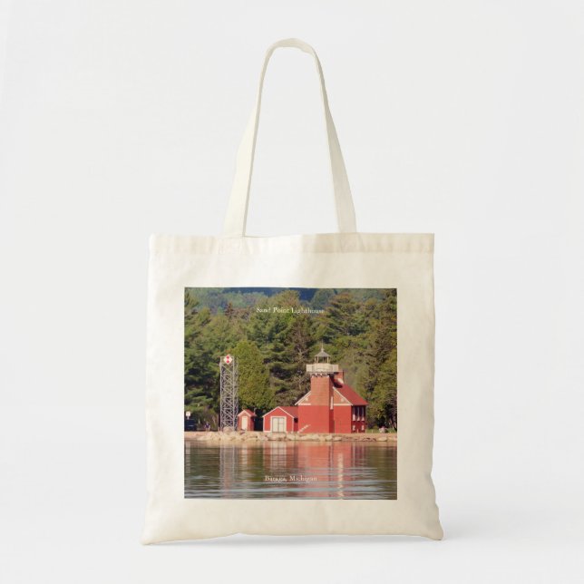 Bolsa Tote Sand Point Lighthouse Baraga tote saco (Frente)
