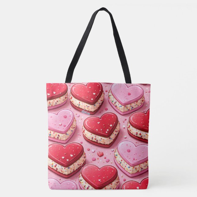 Bolsa Tote Sanduíche de Coração (Frente)