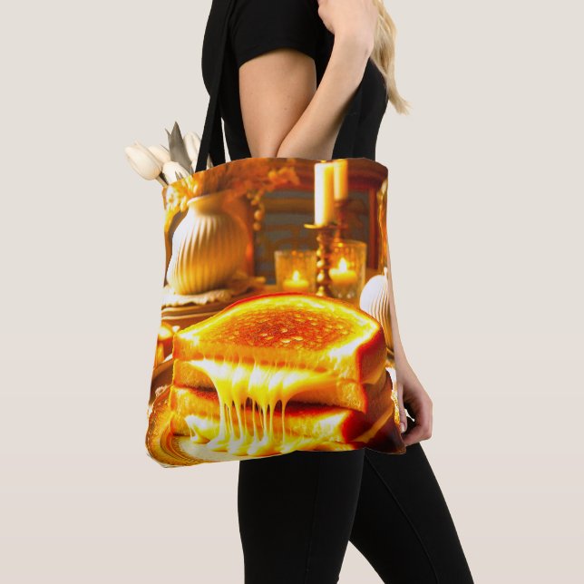 Bolsa Tote Sanduíche Irresistível de Queijo Grelhado (Close Up)