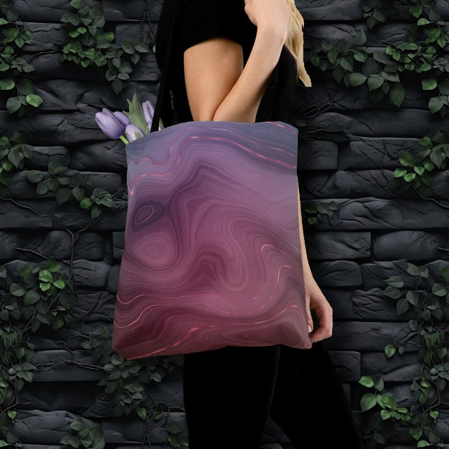 Bolsa Tote Sangria Strata | Moody Pink e Purple Luxe Agate (Criador carregado)