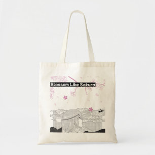 Bolsa Tote Sangue como Sakura Ilustração Saco