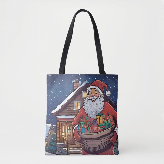 Bolsa Tote Santa Claus Presente Saco | (Frente)