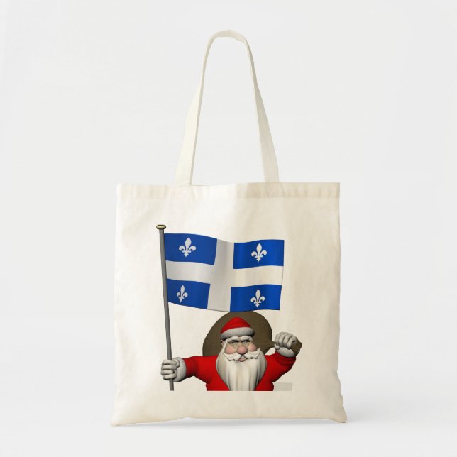 Bolsa Tote Santa Claus With Ensign Of Québec CDN (Frente)