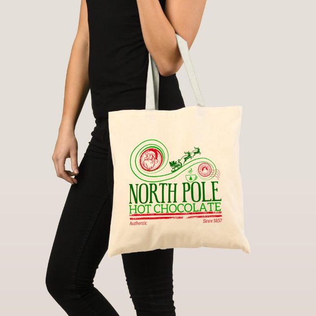 Bolsa Tote Santa Clause Chocolate Quente do Polo Norte (Frente (produto))