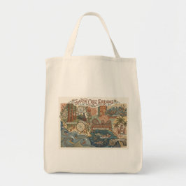 Bolsa Tote Santa Cruz California Dreams Map UCSC Surfing