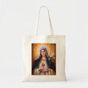 Bolsa Tote Santa mãe Mary Immaculada Coração, fé Católic