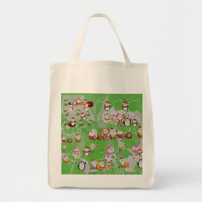 Bolsa Tote Santa Magical Green New Year  (Frente)