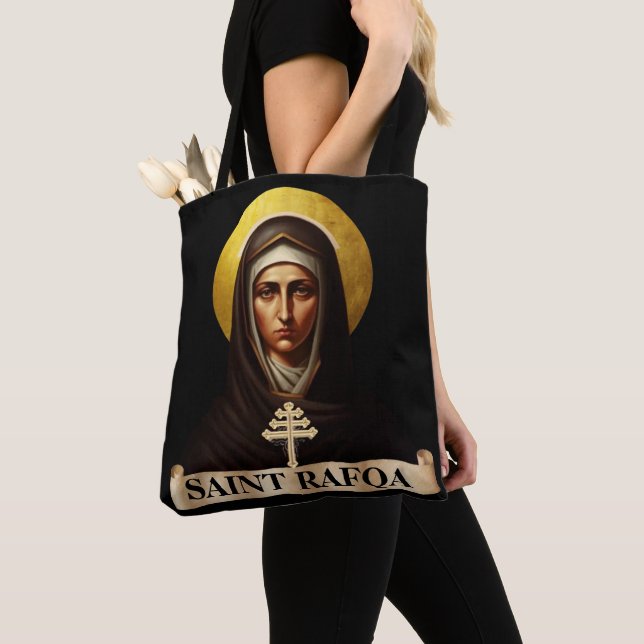 Bolsa Tote Santa Rafqa, Freira Maronita, Presente (Close Up)
