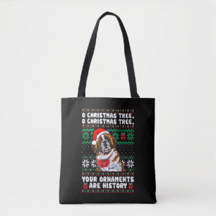 Bolsa Tote Santo Bernard Dog Natal Engraçados Ornamentos Paja