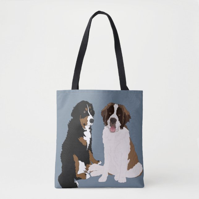 Bolsa Tote Santo Bernard e Bernese Mountain Dog (Frente)