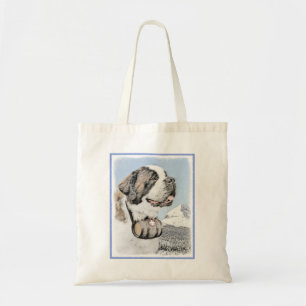 Bolsa Tote Santo Bernard Painting - Arte Cachorro Original Bo