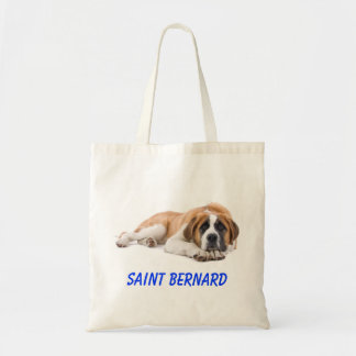 Bolsa Tote Santo Bernard Puppy Dog Canvas Grocery Totebag