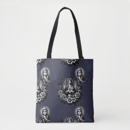 Bolsa Tote Santo Maria Católico Cristão Azul Marinho Rico Pro