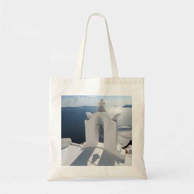Bolsa Tote Santorini Bell Tower Casts Shadow (Frente)