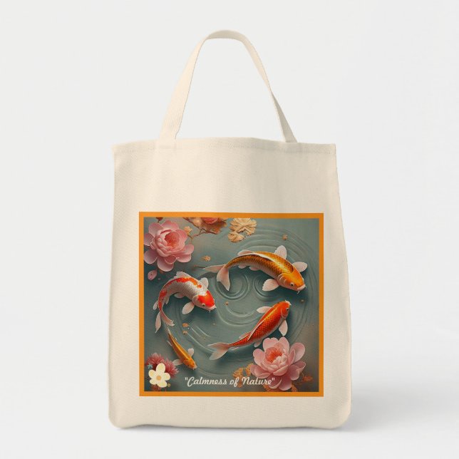 Bolsa Tote "Santuário Koi Pond" (Frente)