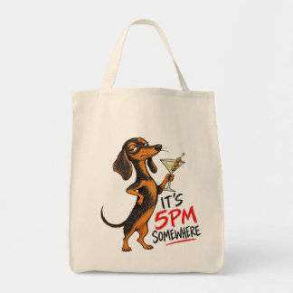Bolsa Tote São 17h em Algum Lugar – Martini de Dachshund Atre