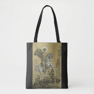 Bolsa Tote São Jorge – Arte "Sunburst Gold" Premium