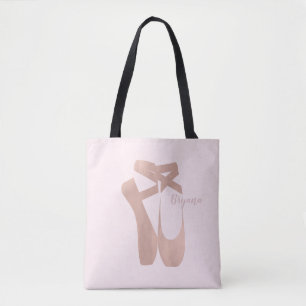 Bolsa Tote Sapatilhas de Ballet Rosa Bailarina Personalizadas