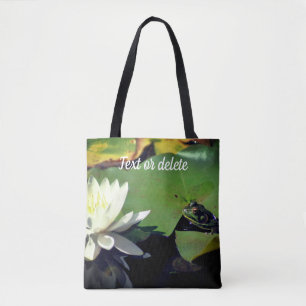 Bolsa Tote Sapo Admitindo Lily de Água Personalizada