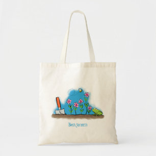 Bolsa Tote Sapo bonito e abelha na ilustração de desenho anim