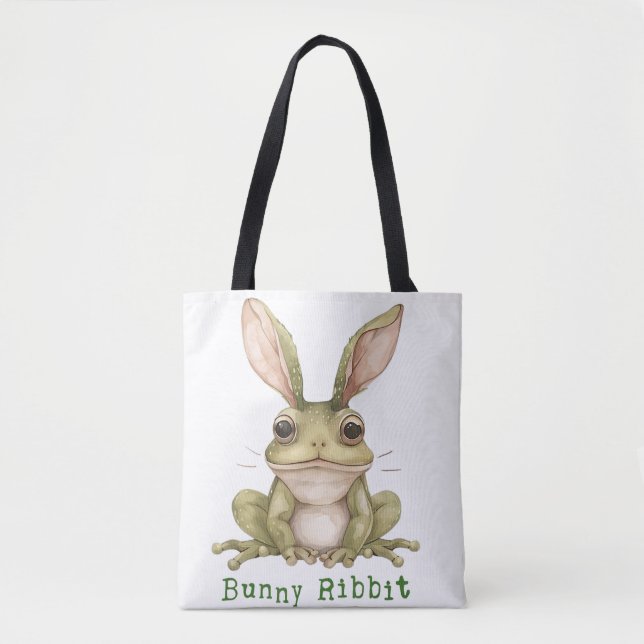 Bolsa Tote Sapo Coelho Rabbit Orelhas Caídas Sapo Engraçado P (Frente)
