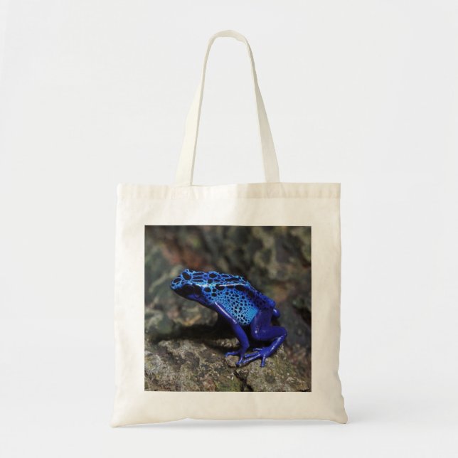 Bolsa Tote Sapo de dardos azuis, Sapo azul brilhante (Frente)