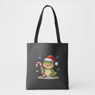 Bolsa Tote Sapo de Natal Fofo Com Cana de Açúcar - Férias Div
