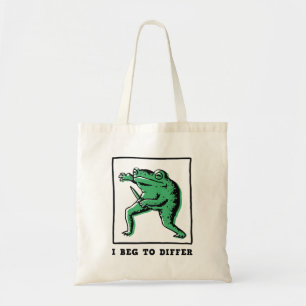 Bolsa Tote Sapo Engraçado com Faca – Meme "Discordo Totalment