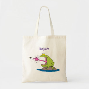 Bolsa Tote Sapo engraçado e desenho animado