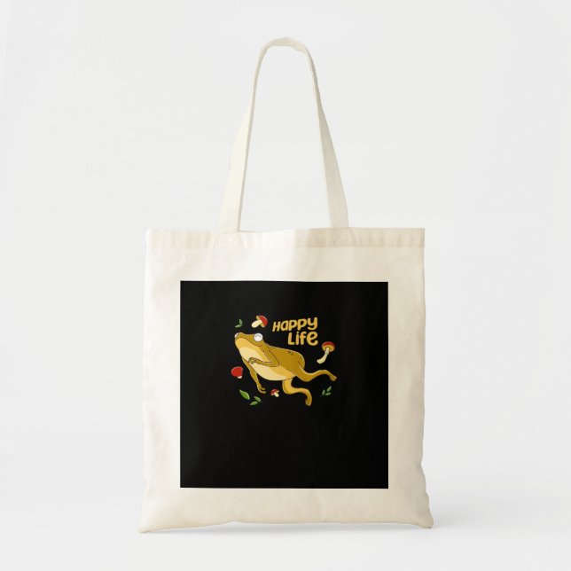Bolsa Tote Sapo Feliz Design Mínimo Essencial (Frente)