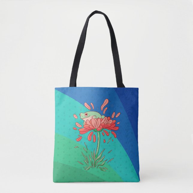 Bolsa Tote Sapo Fofo com Pétalas de Flor (Frente)