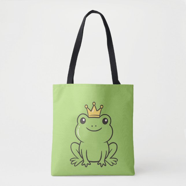 Bolsa Tote Sapo fofo Rainha engraçada verde  Capa de telefone (Frente)
