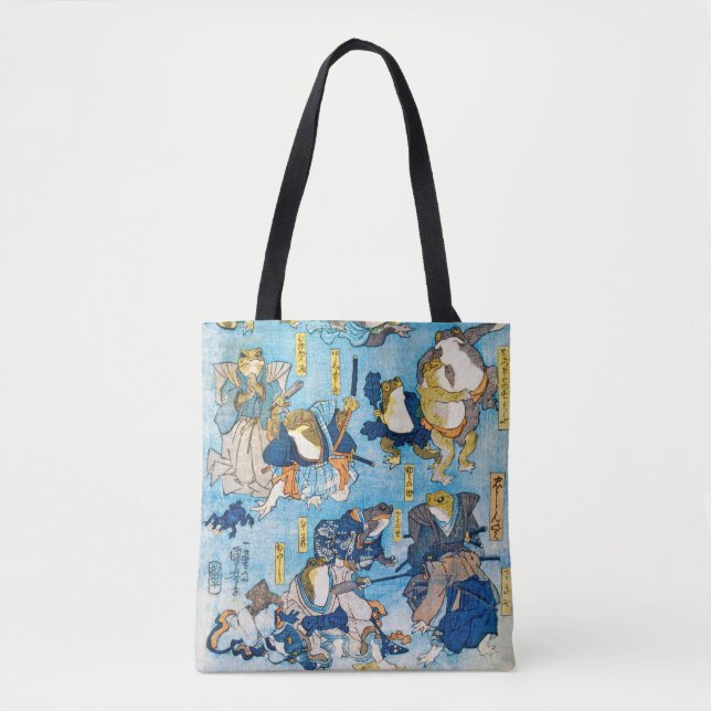 Bolsa Tote Sapo Kabuki Ator, Kuniyoshi, Ukiyo-e (Frente)