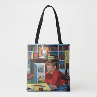 Bolsa Tote Sapo na Biblioteca
