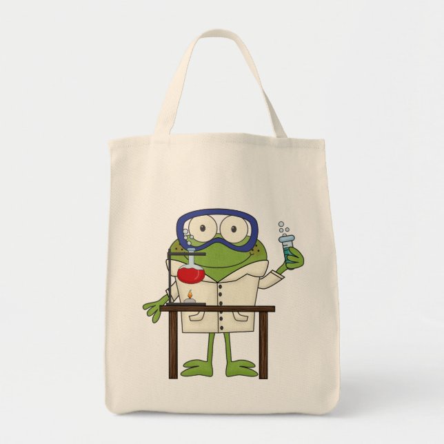 Bolsa Tote Sapo no laboratório de ciência (Frente)