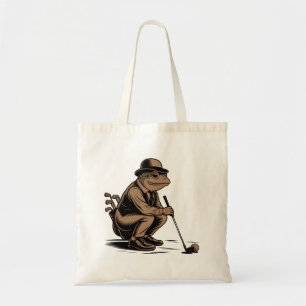 Bolsa Tote Sapo Retro Divertido Amante de Golfe Sapo Retro