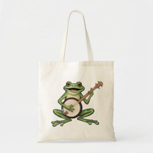 Bolsa Tote Sapo Retro Tocando Banjo Amantes de Música dos Ano