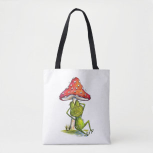 Bolsa Tote Sapo suspirando sob um banheiro